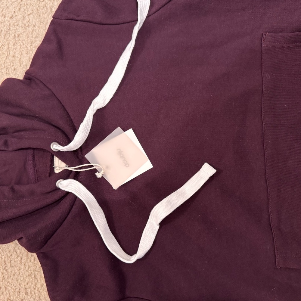 Doublju burgundy Hoodie with White strings Women’… - image 4